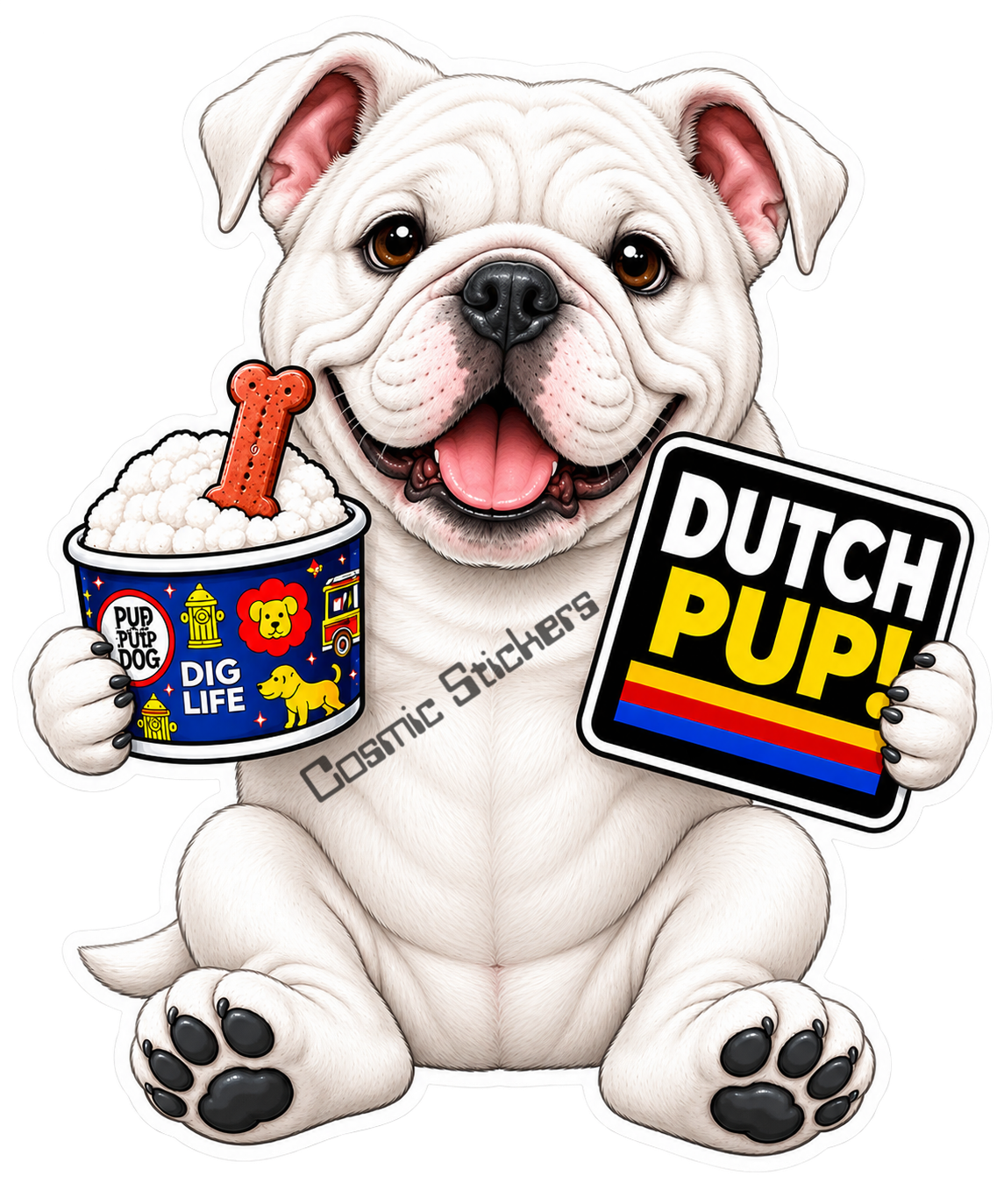 Fan-Made Dutch Pups! - American Bulldog Vinyl Sticker