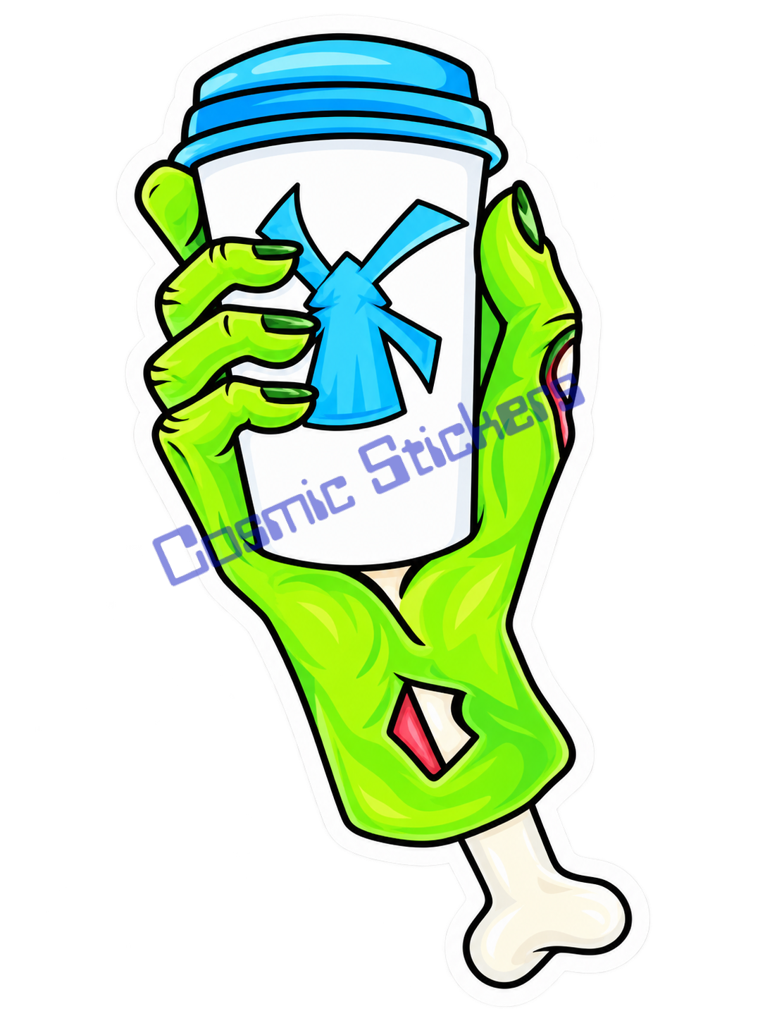 Fan-Made Dutch Bros Zombie Hand Coffee Sticker