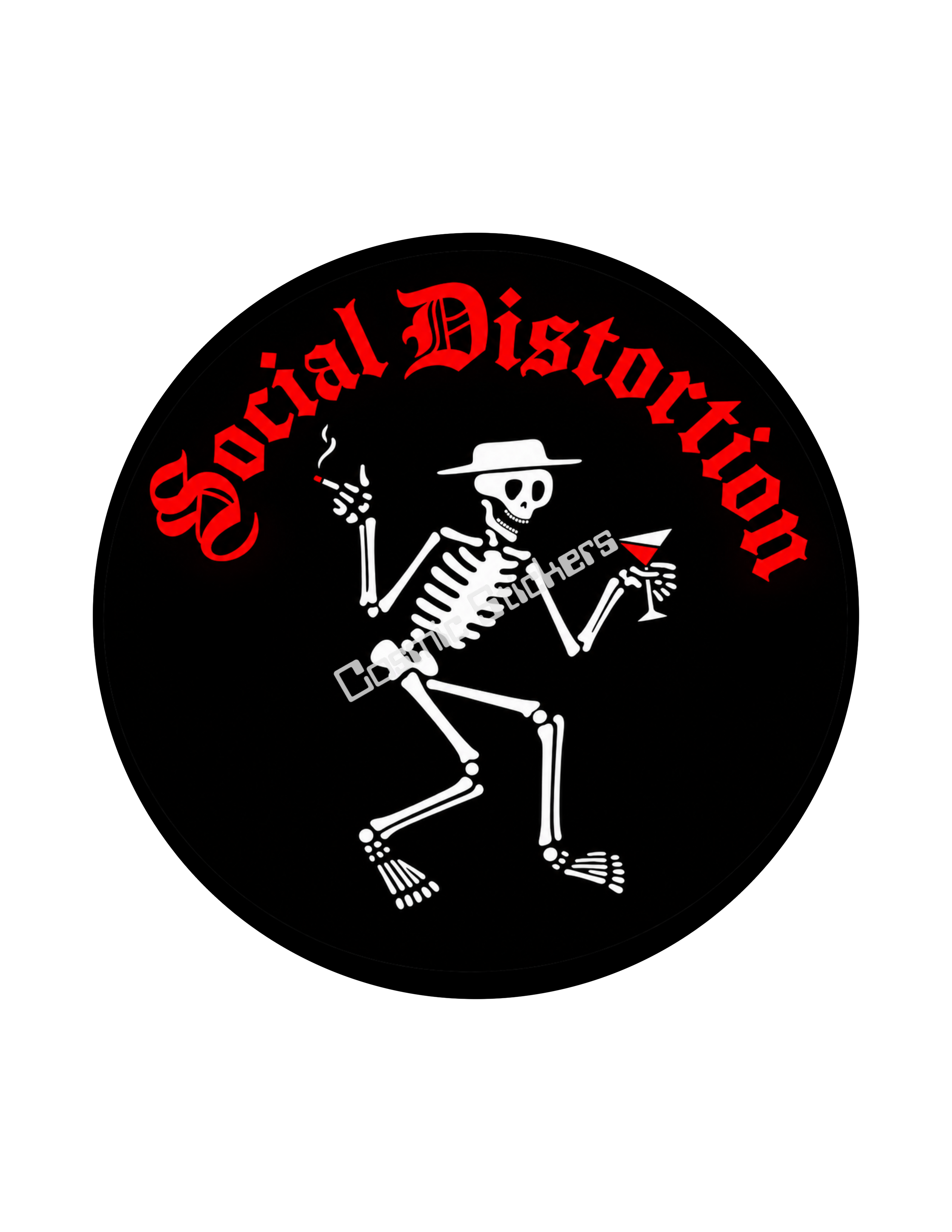 Social Distortion Skeleton Round Logo w/ Name