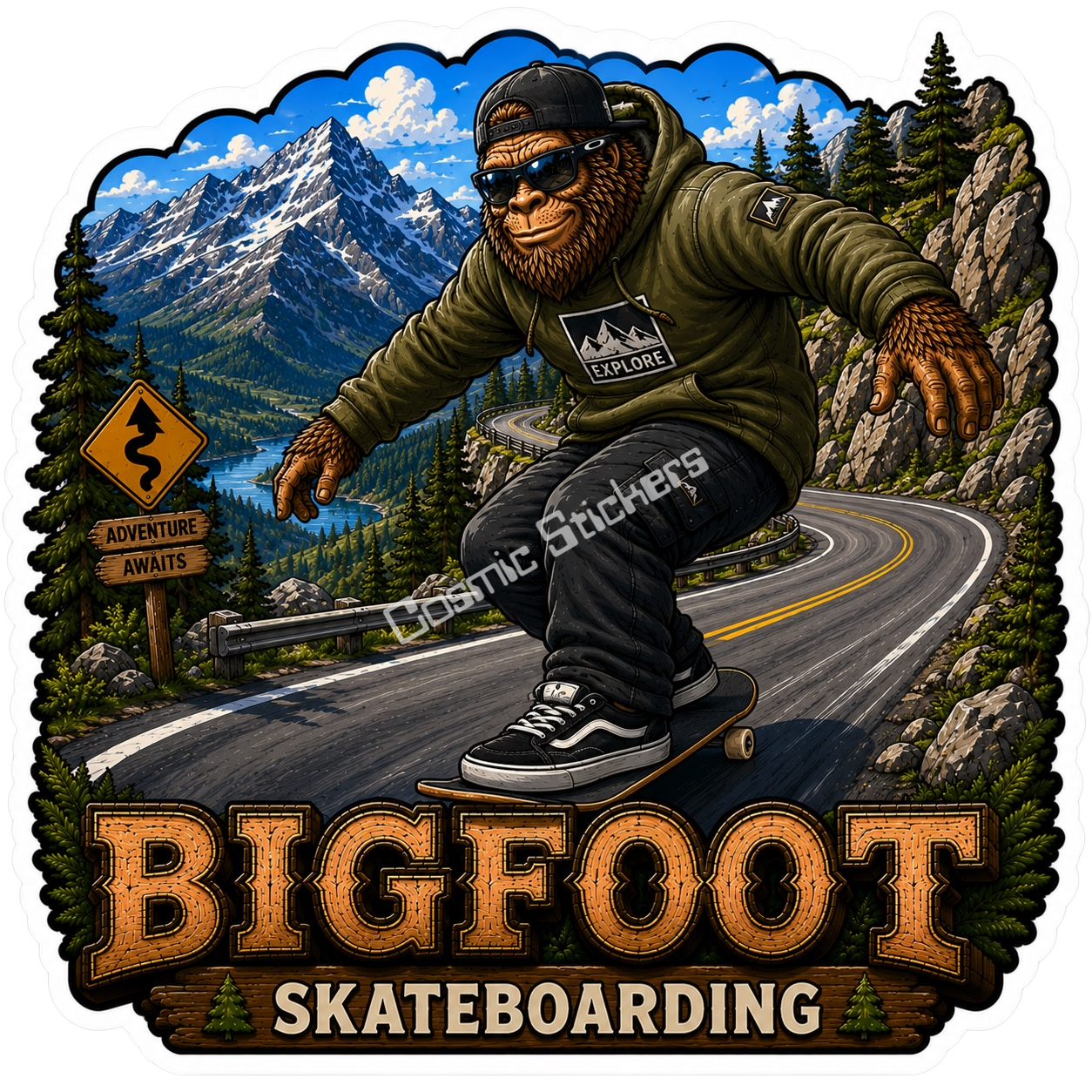 Bigfoot Stickers - Skateboarding