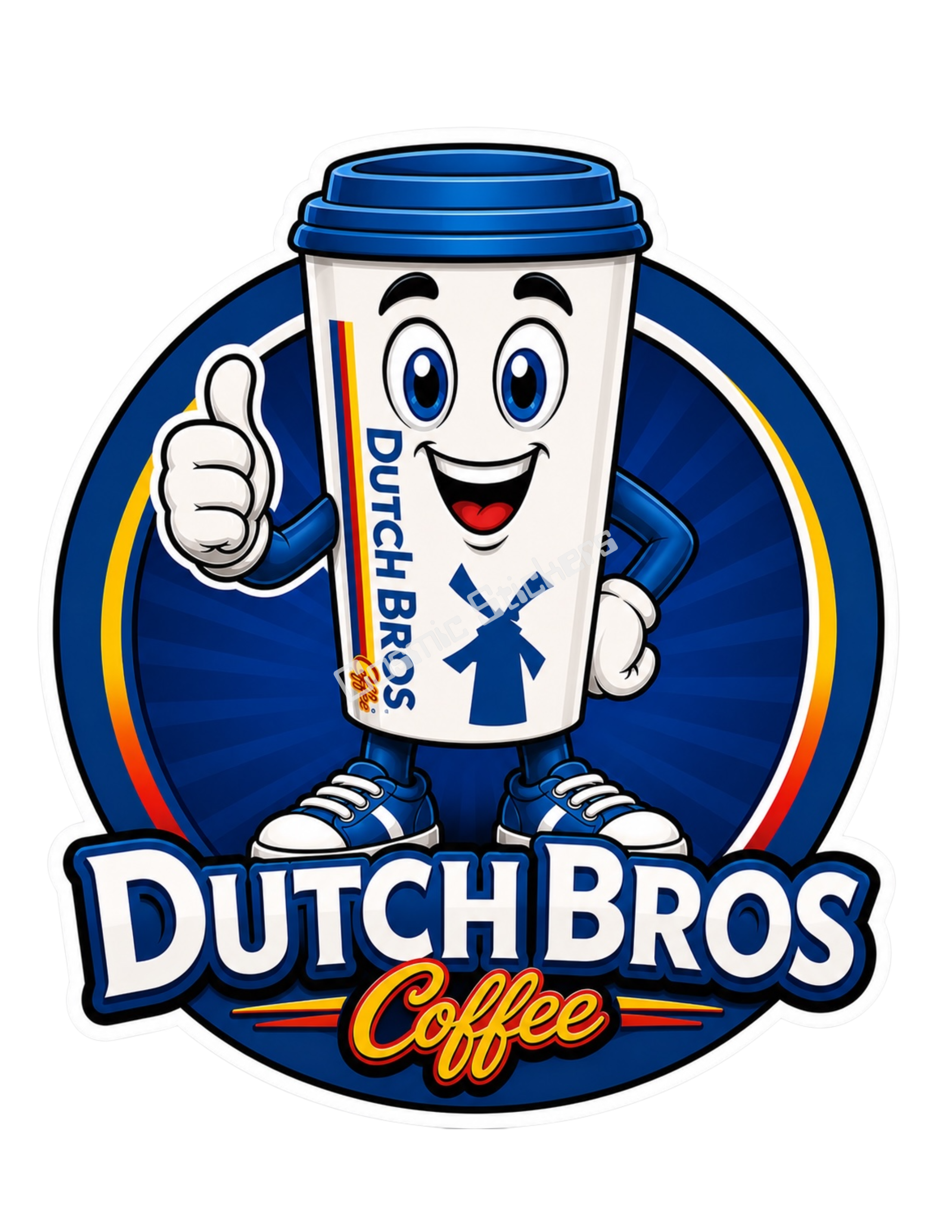Dutch Bros - Cosmic Stickers Made, Mascot (D-Bro)
