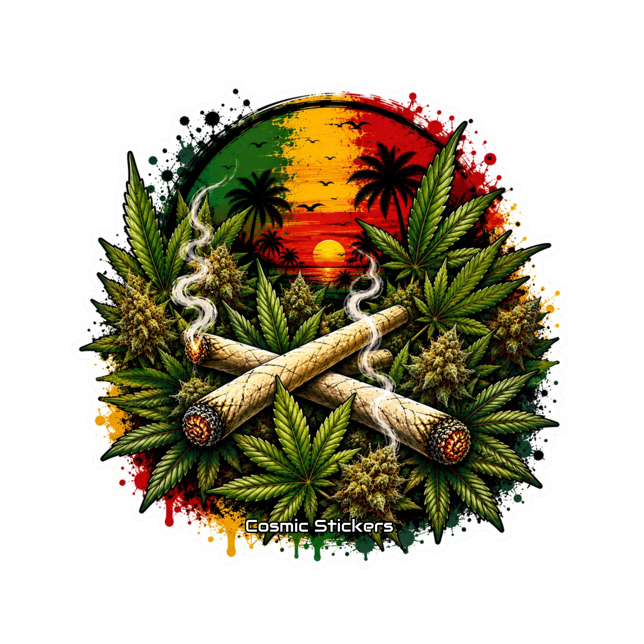 Cosmic 420 •Reggae Life• premium die-cut vinyl sticker by Cosmic Stickers