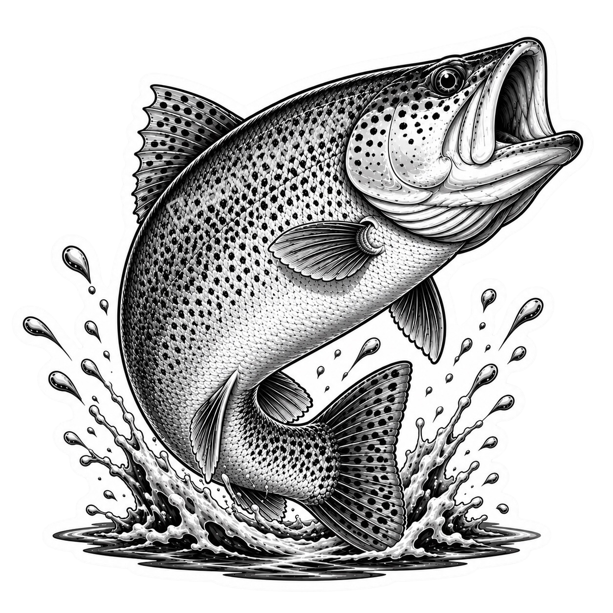 Fishing Stickers - Brown Trout (Color)