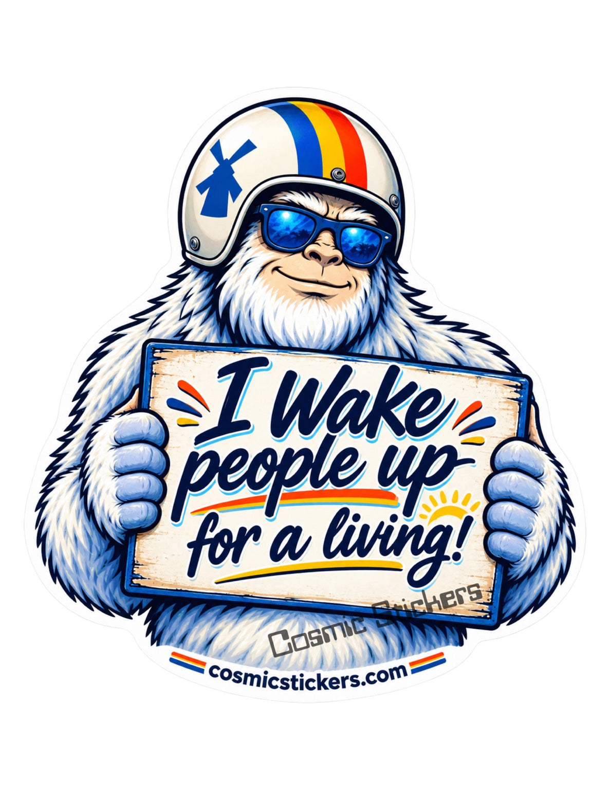 Fan-made Broista Yeti - I Wake People Up for a Living sticker pack