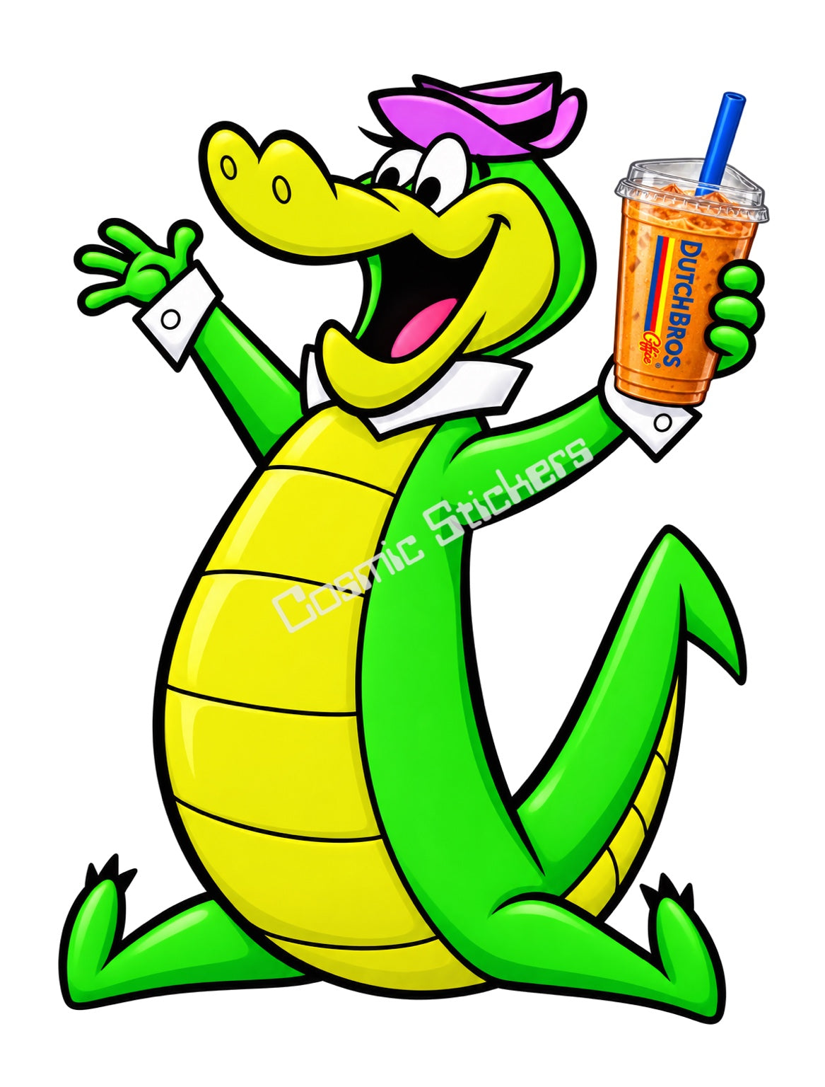 Fan-Made Wally Gator Dutch Bros Iced Coffee Sticker