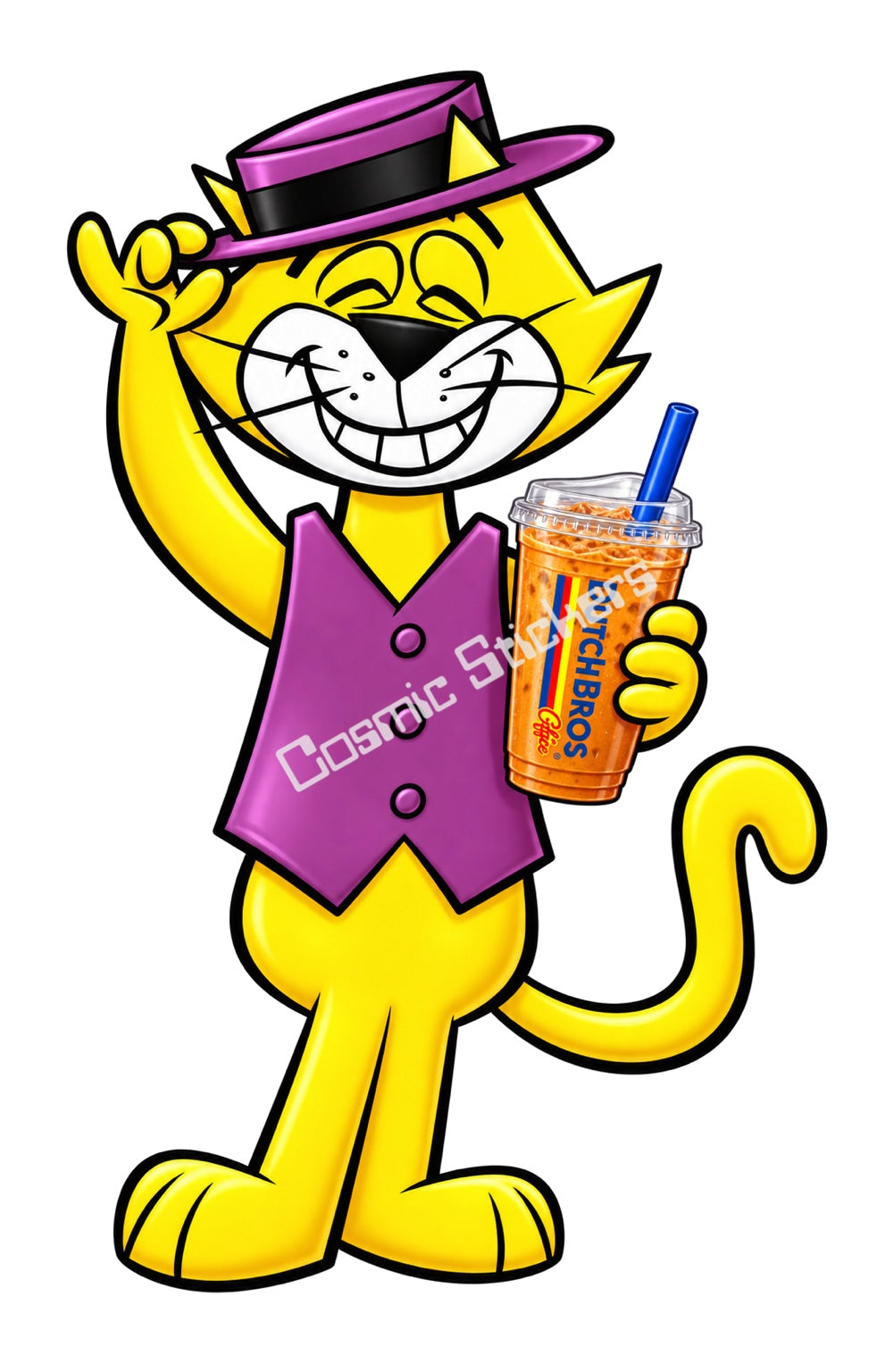 Fan-Made Top Cat Dutch Bros Iced Coffee Sticker