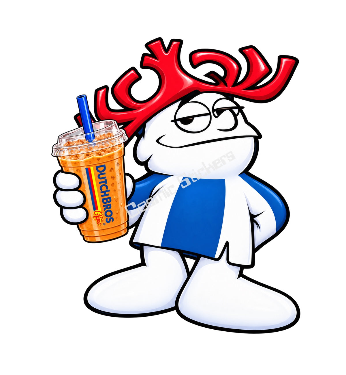 Fan-Made Artie Antlers Dutch Bros Iced Coffee Sticker