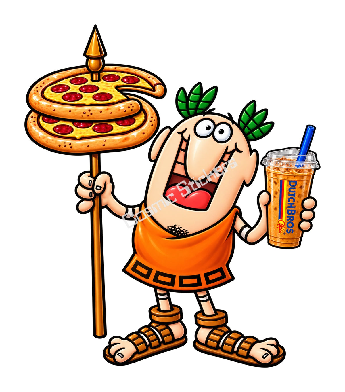 Fan-Made Little Caesar Dutch Bros Iced Coffee Sticker