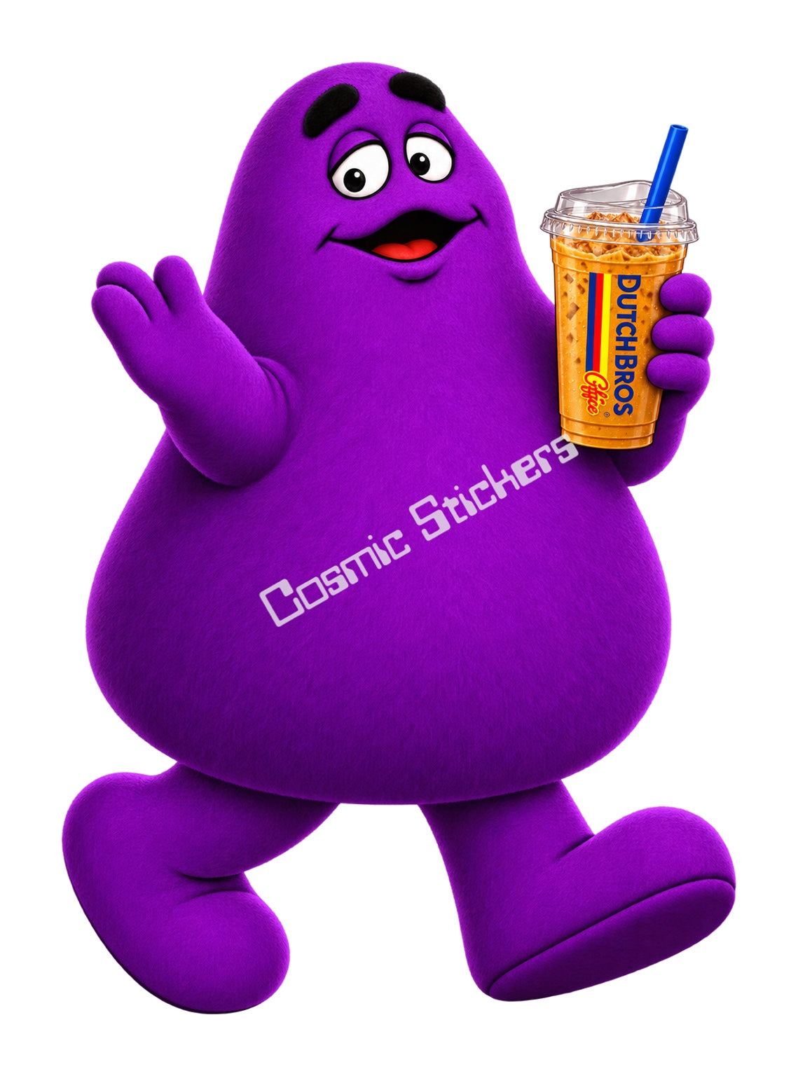 Fan-Made Grimace Dutch Bros Iced Coffee Sticker