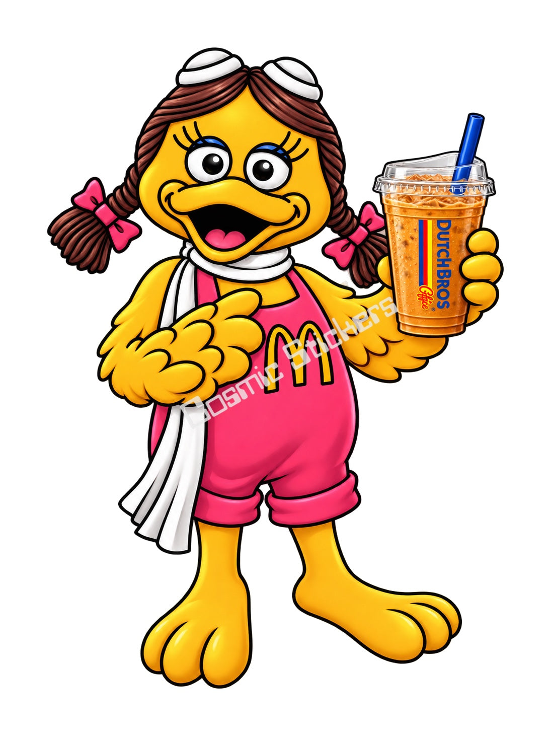 Fan-Made Birdie the Early Bird Dutch Bros Iced Coffee Sticker