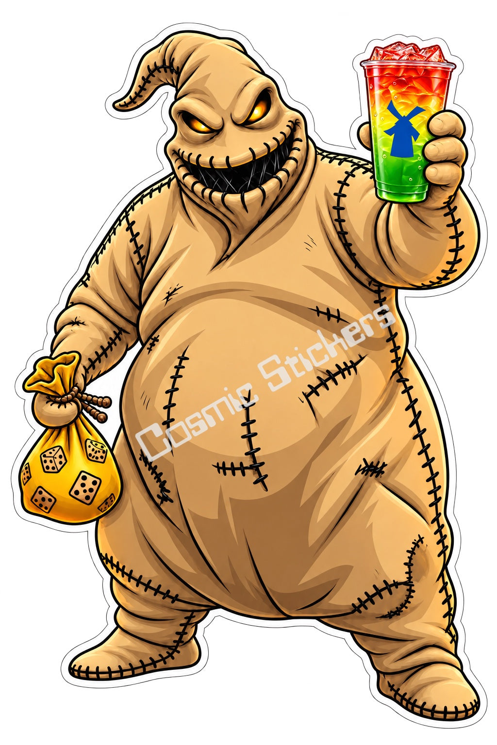 Fan Made Dutch Bros Tan Oogie Boogie Rainbow Drink Sticker