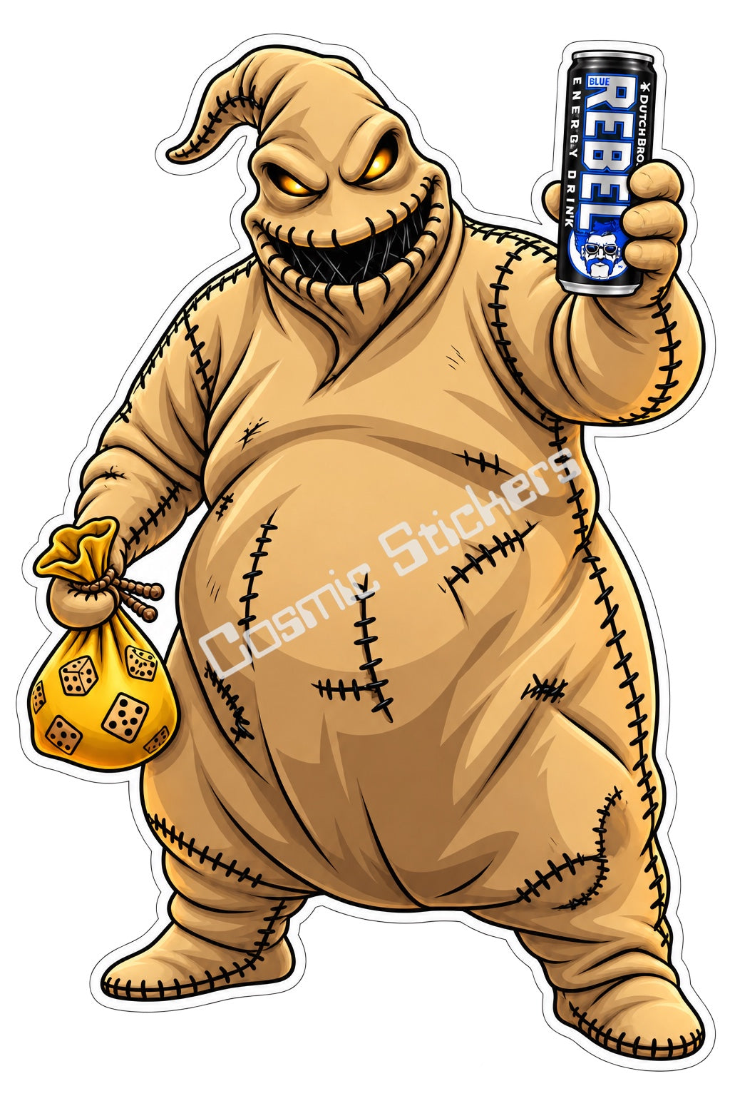 Fan Made Dutch Bros Tan Oogie Boogie Rebel Can Sticker