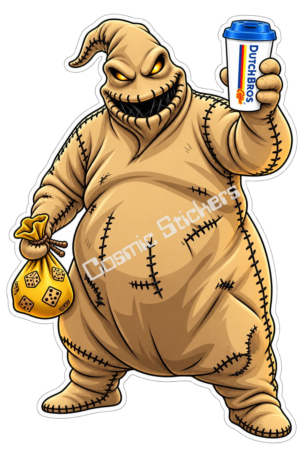 Fan Made Dutch Bros Tan Oogie Boogie Hot Coffee Sticker