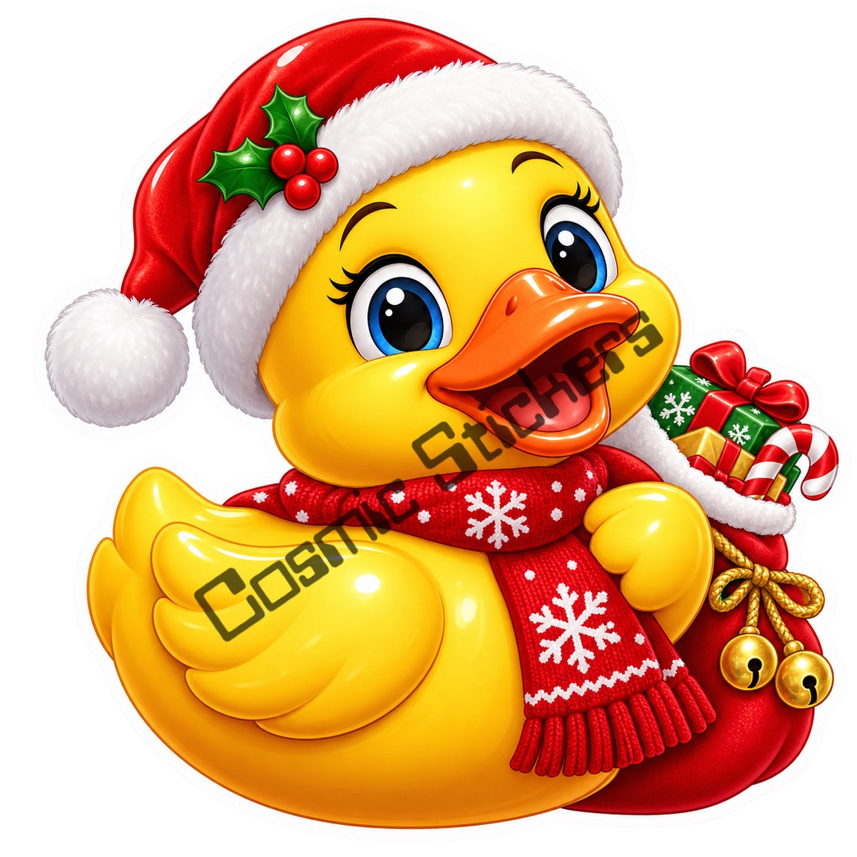 Fan Made Santa Gift Sack Christmas Rubber Duck Sticker with Cosmic Stickers watermark