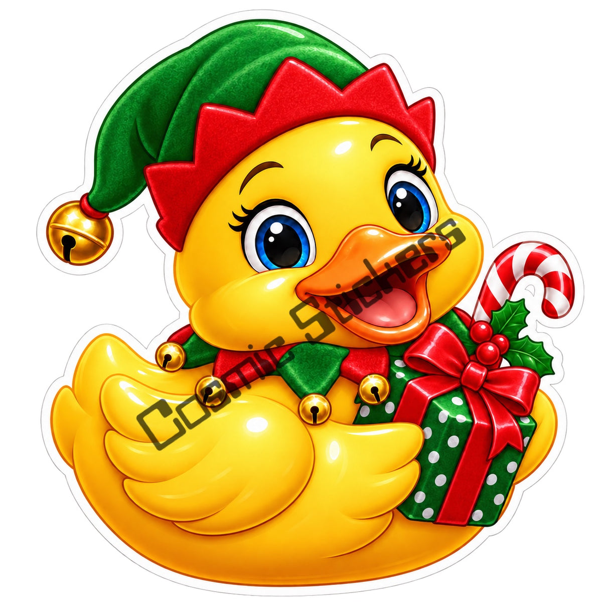 Fan Made Elf Gift Christmas Rubber Duck Sticker with Cosmic Stickers watermark