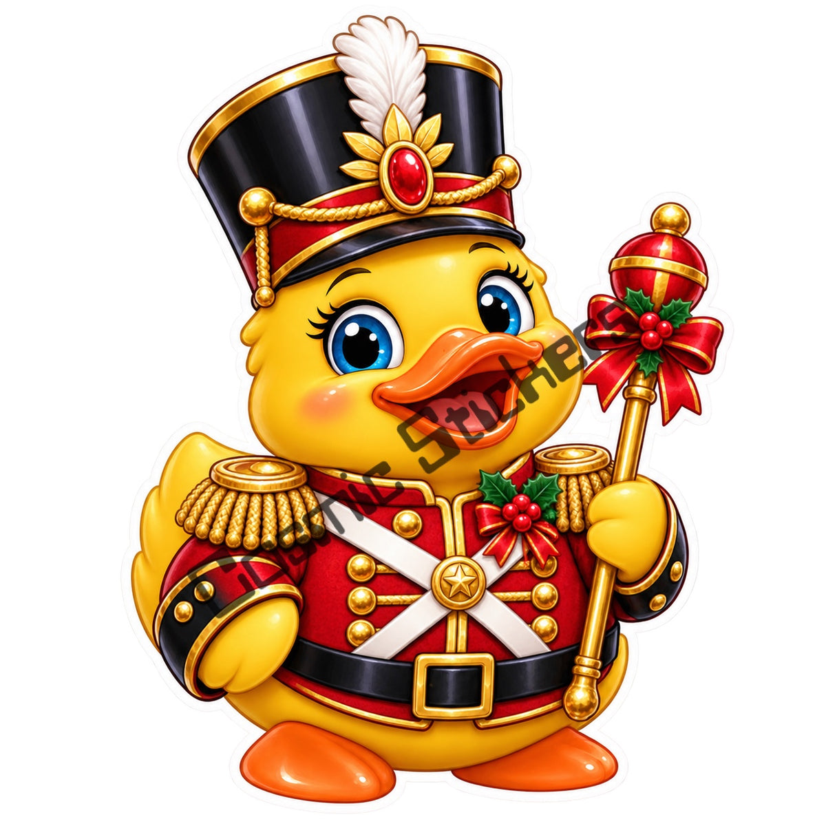 Fan Made Nutcracker Christmas Rubber Duck Sticker with Cosmic Stickers watermark
