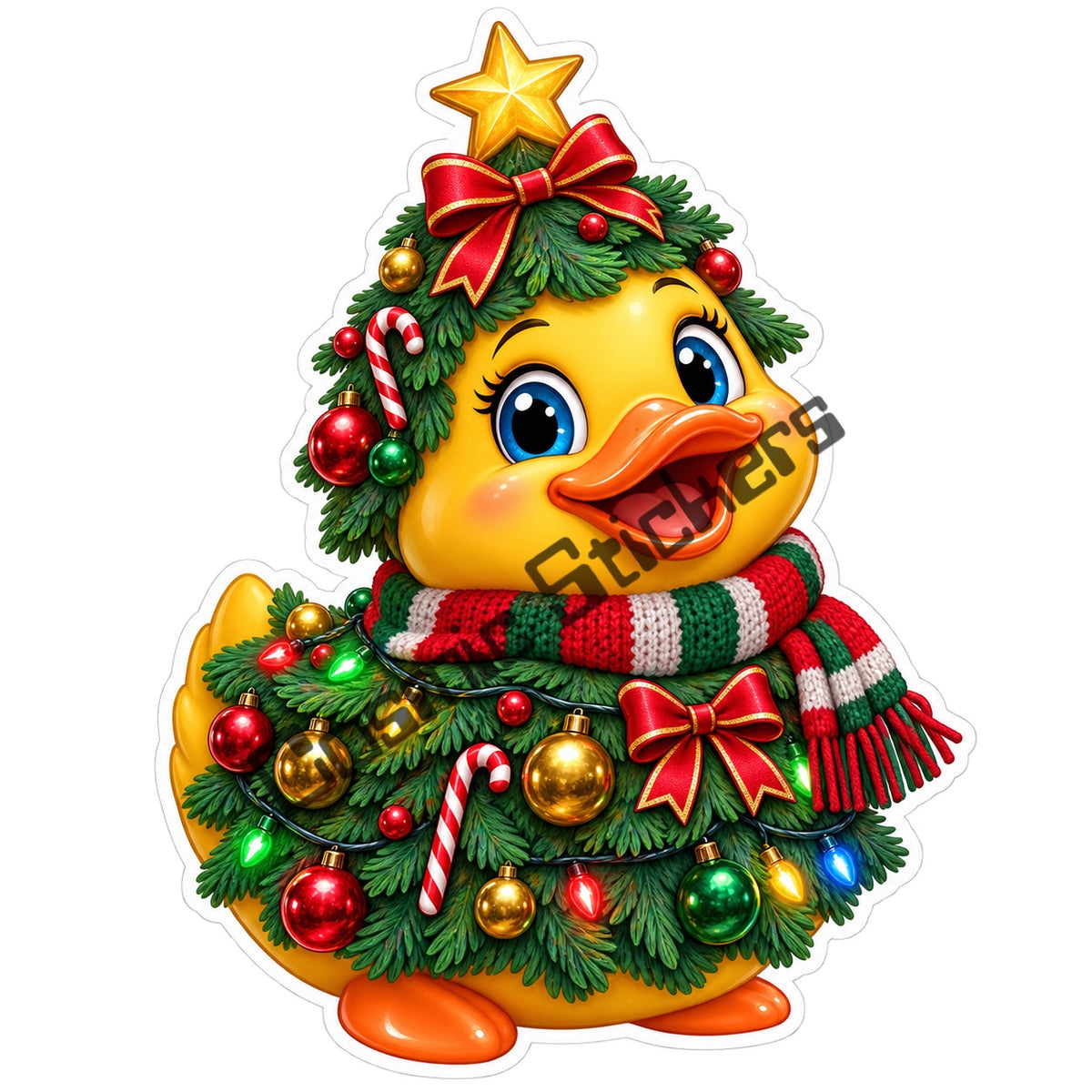 Fan Made Christmas Tree Rubber Duck Sticker with Cosmic Stickers watermark