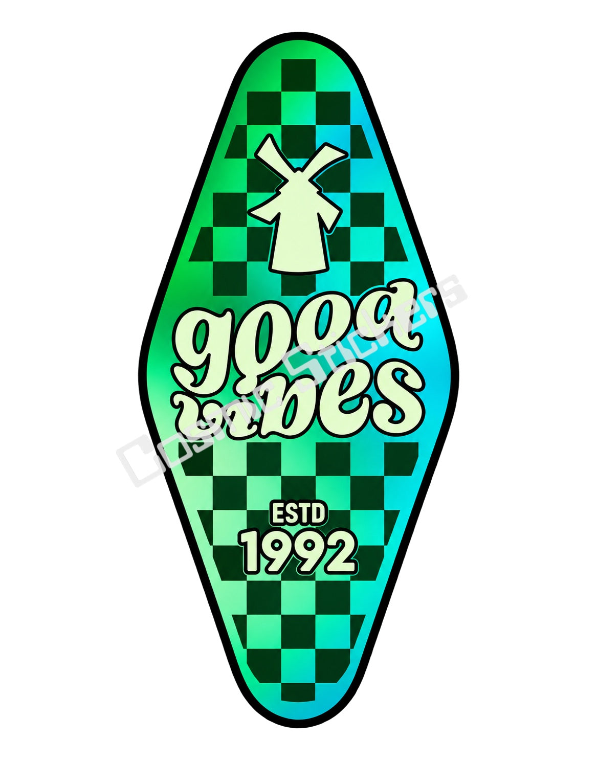 Fan Made Dutch Bros Good Vibes Mint Green Motel Key Sticker