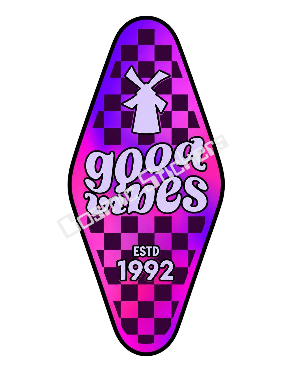 Fan Made Dutch Bros Good Vibes Purple Pink Motel Key Sticker