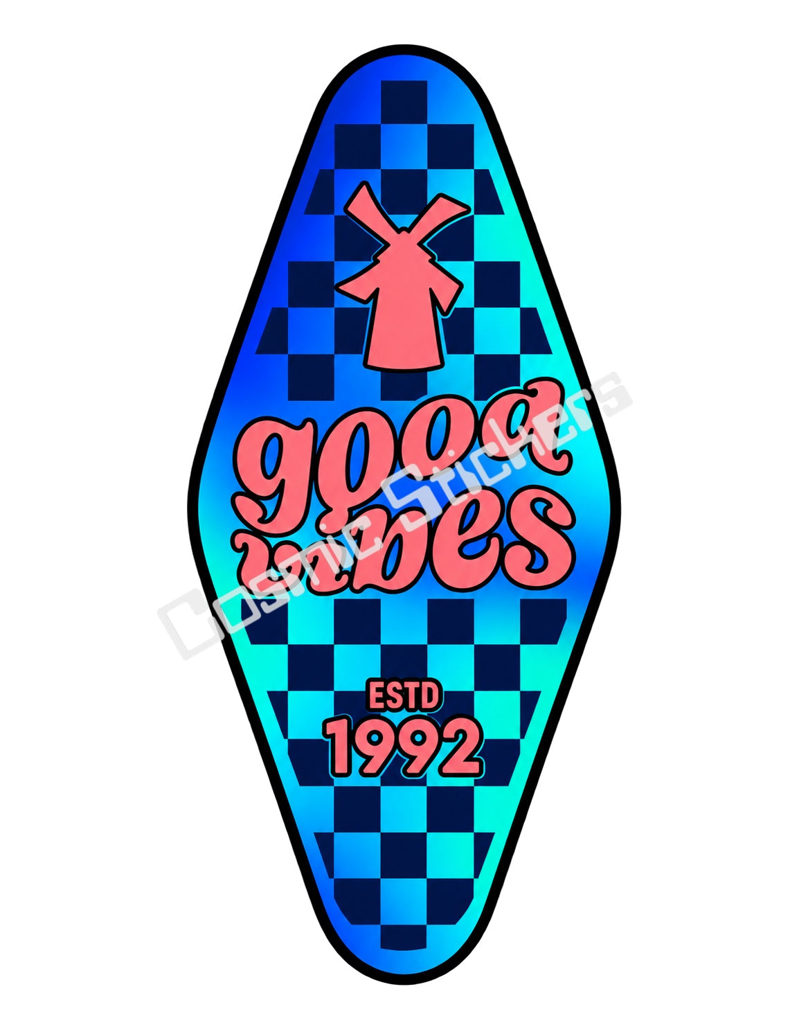 Fan Made Dutch Bros Good Vibes Blue Coral Motel Key Sticker