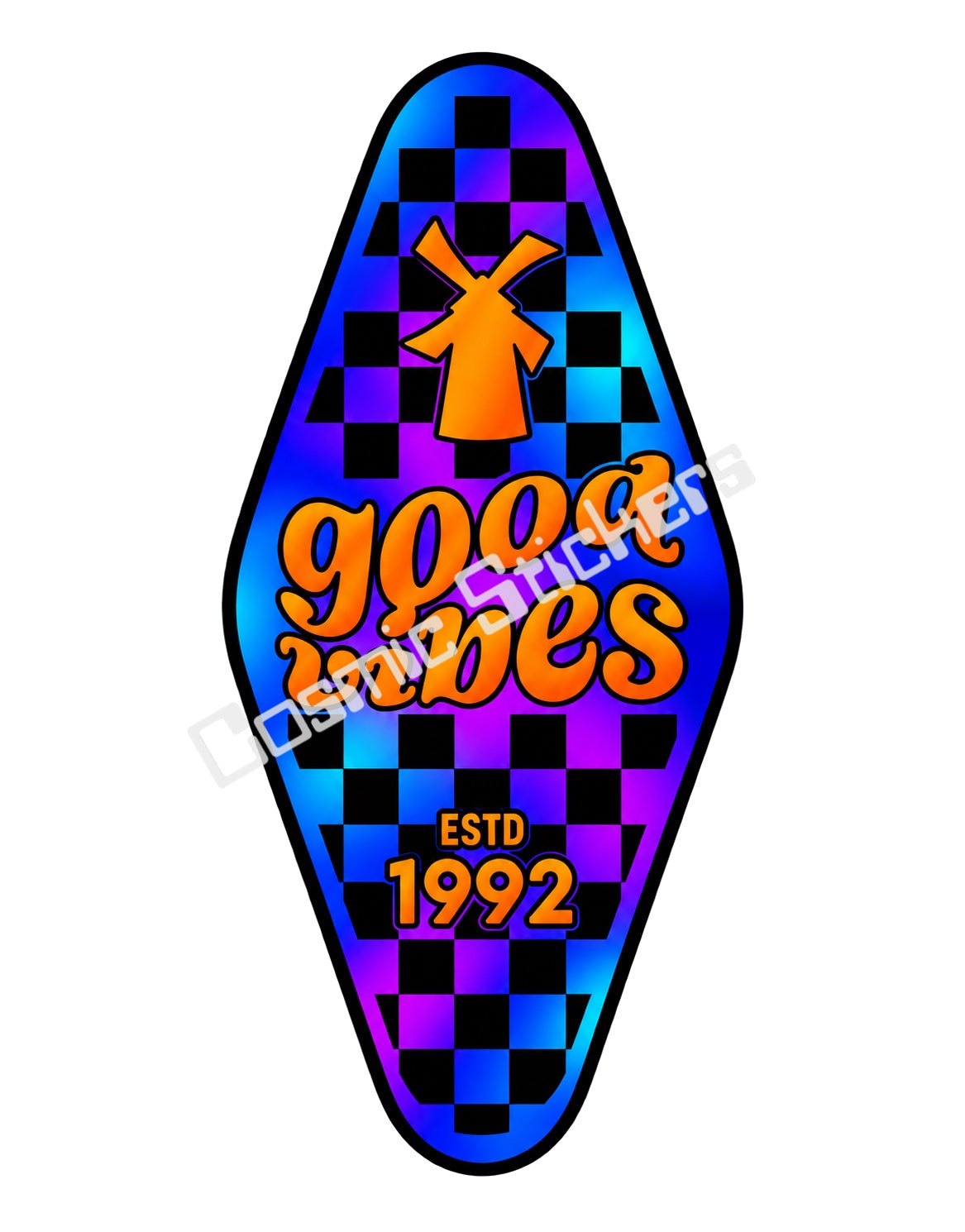 Fan Made Dutch Bros Good Vibes Blue Orange Motel Key Sticker