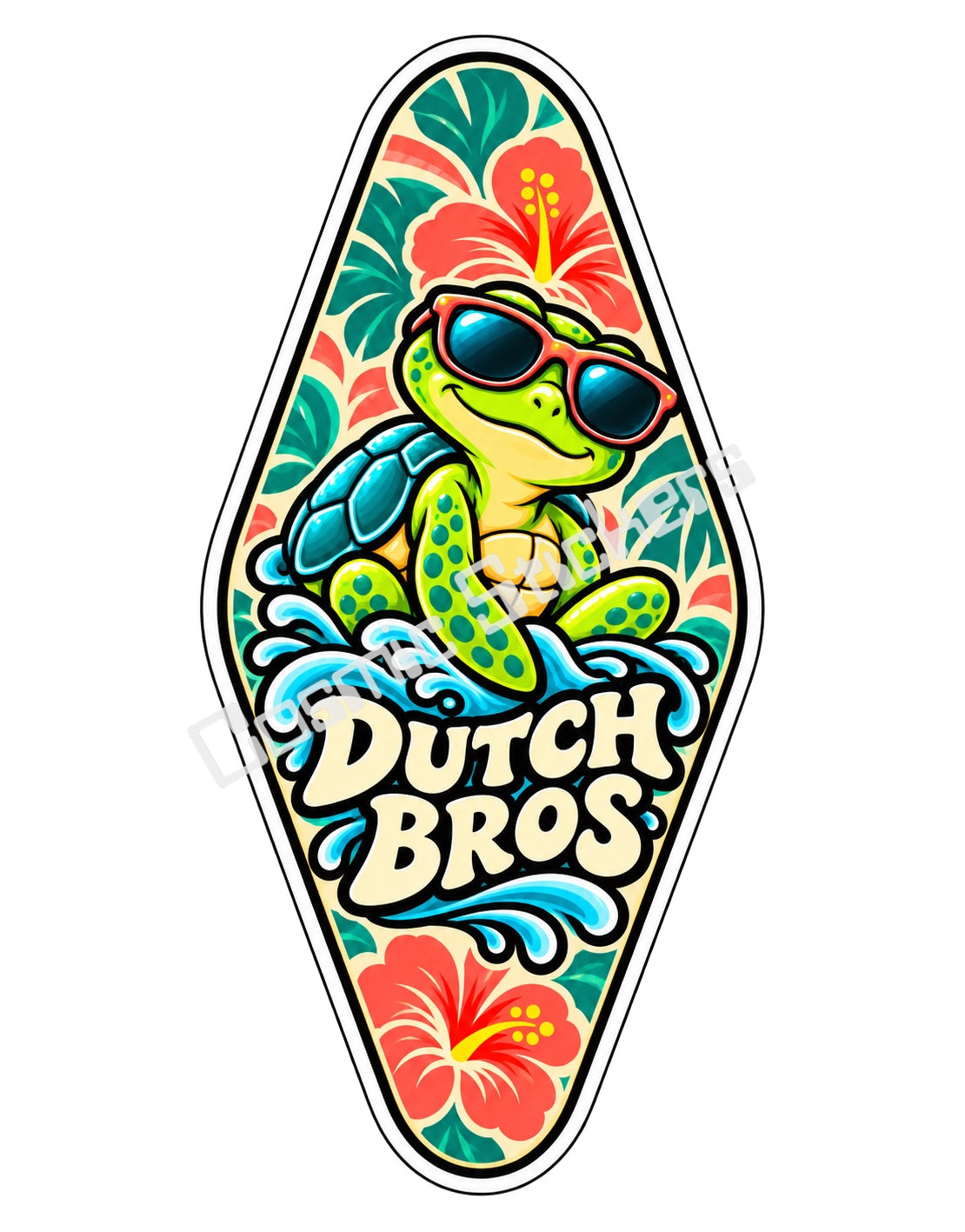 Fan Made Dutch Bros Tropical Turtle Motel Key Sticker