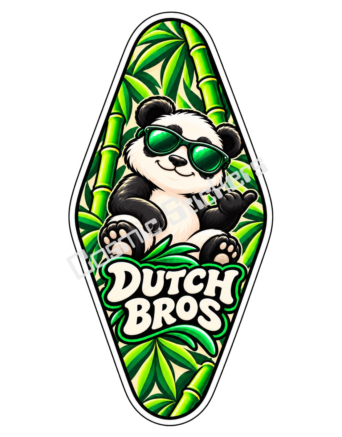 Fan Made Dutch Bros Bamboo Panda Motel Key Sticker