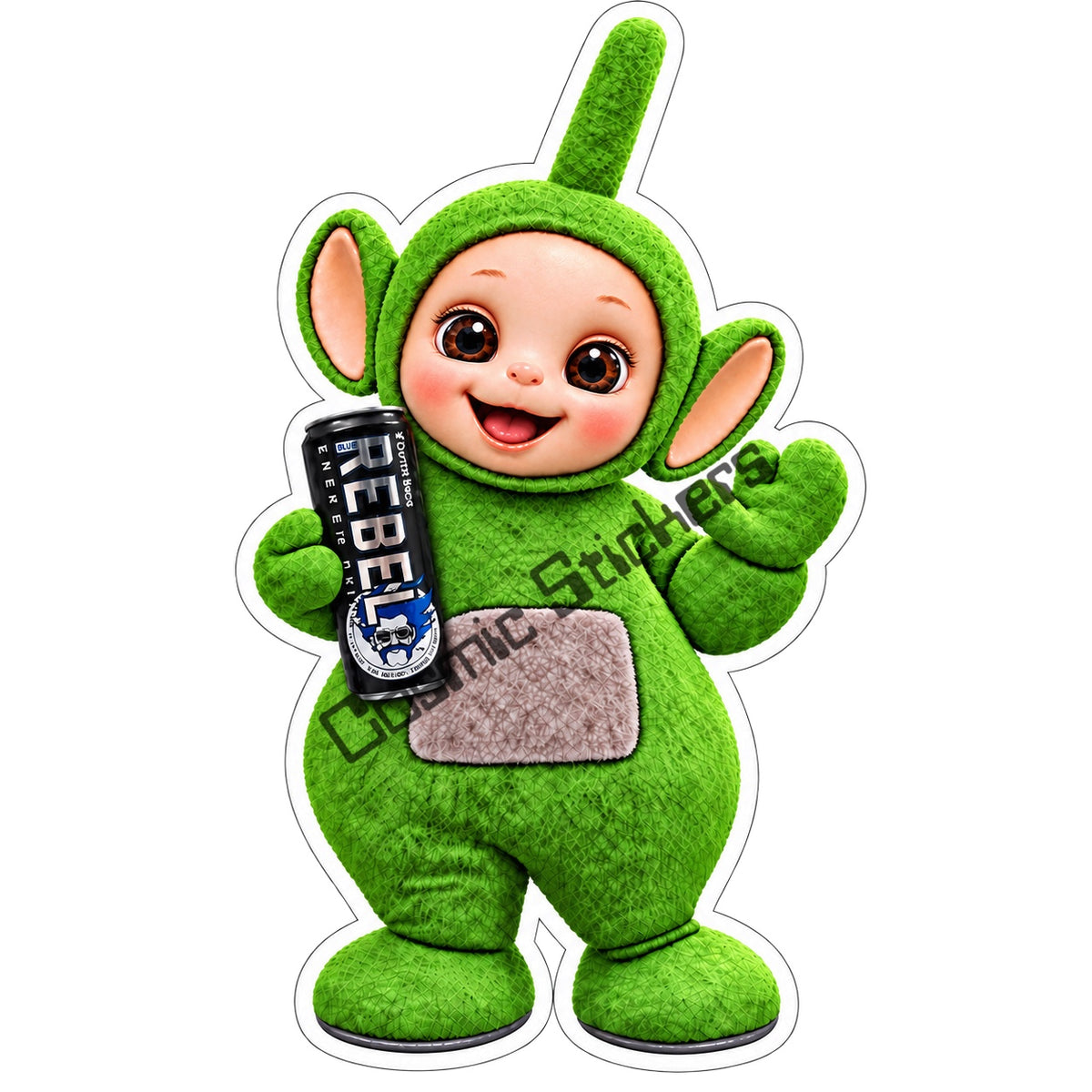 Dipsy fan-made Dutch Bros regular Rebel black can sticker
