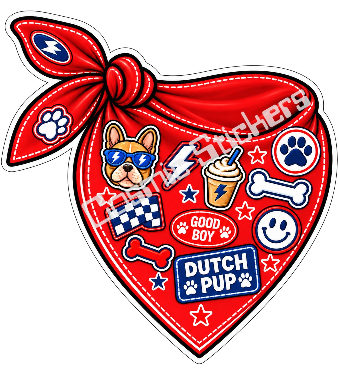 Fan-made Dutch Pup red bandana sticker