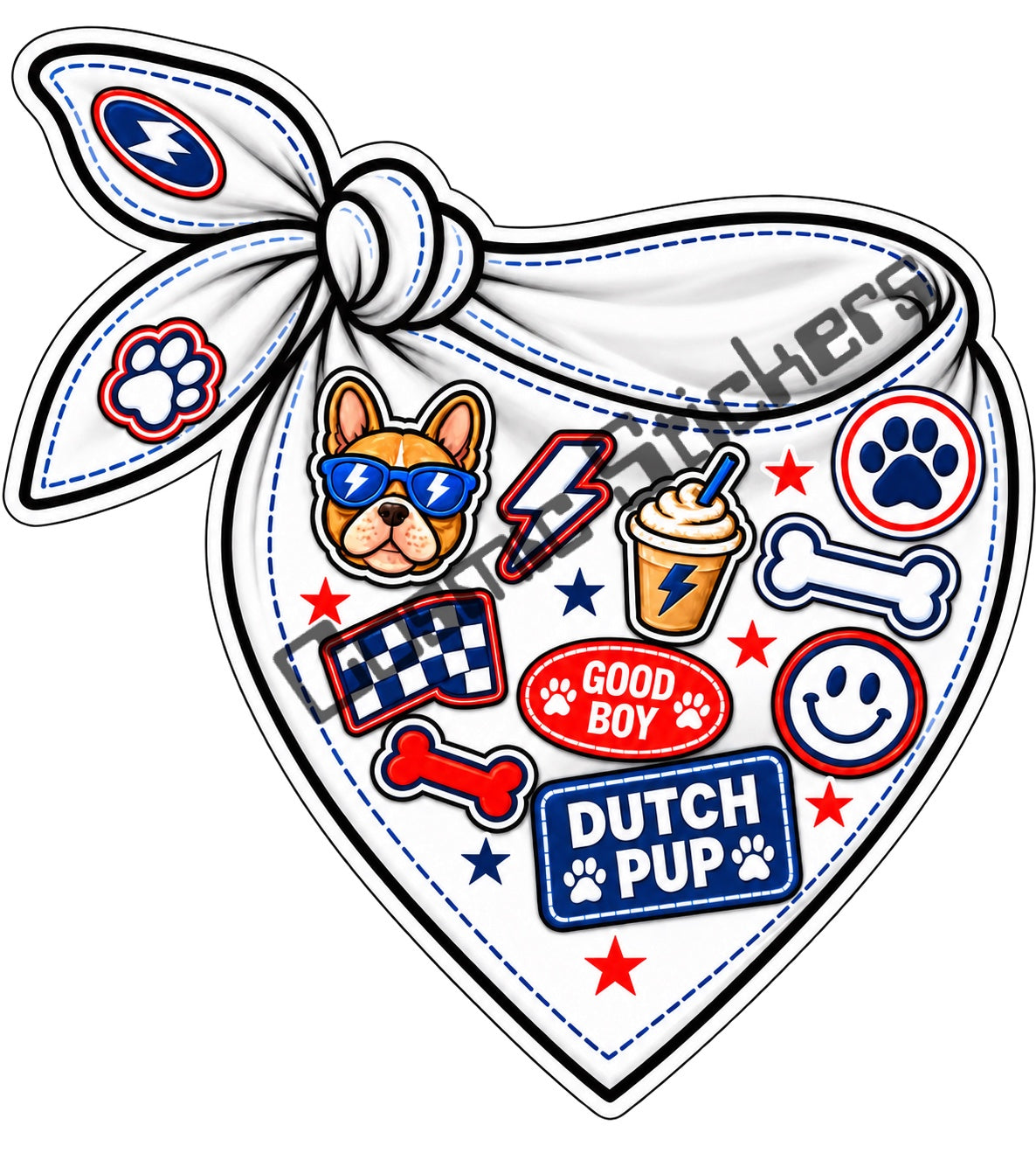 Fan-made Dutch Pup white bandana sticker