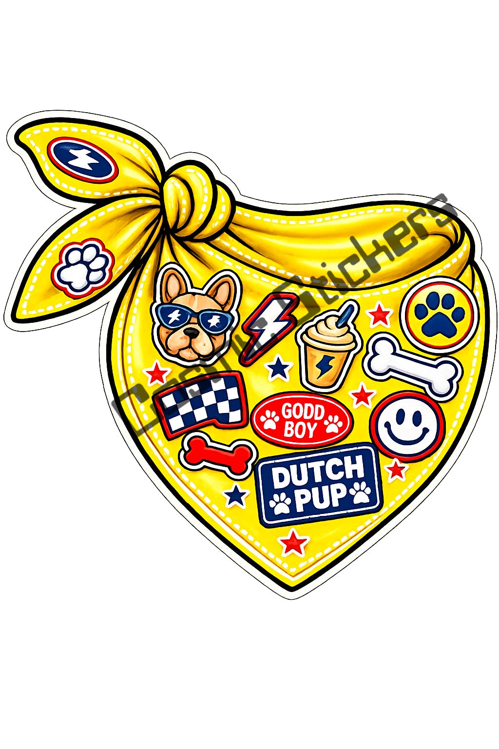 Fan-made Dutch Pup yellow bandana sticker
