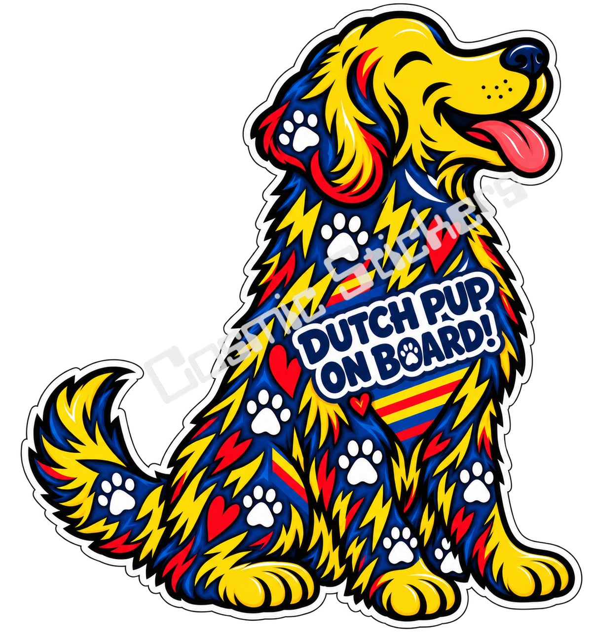 Fan-made Dutch Pup On Board seated dog decal