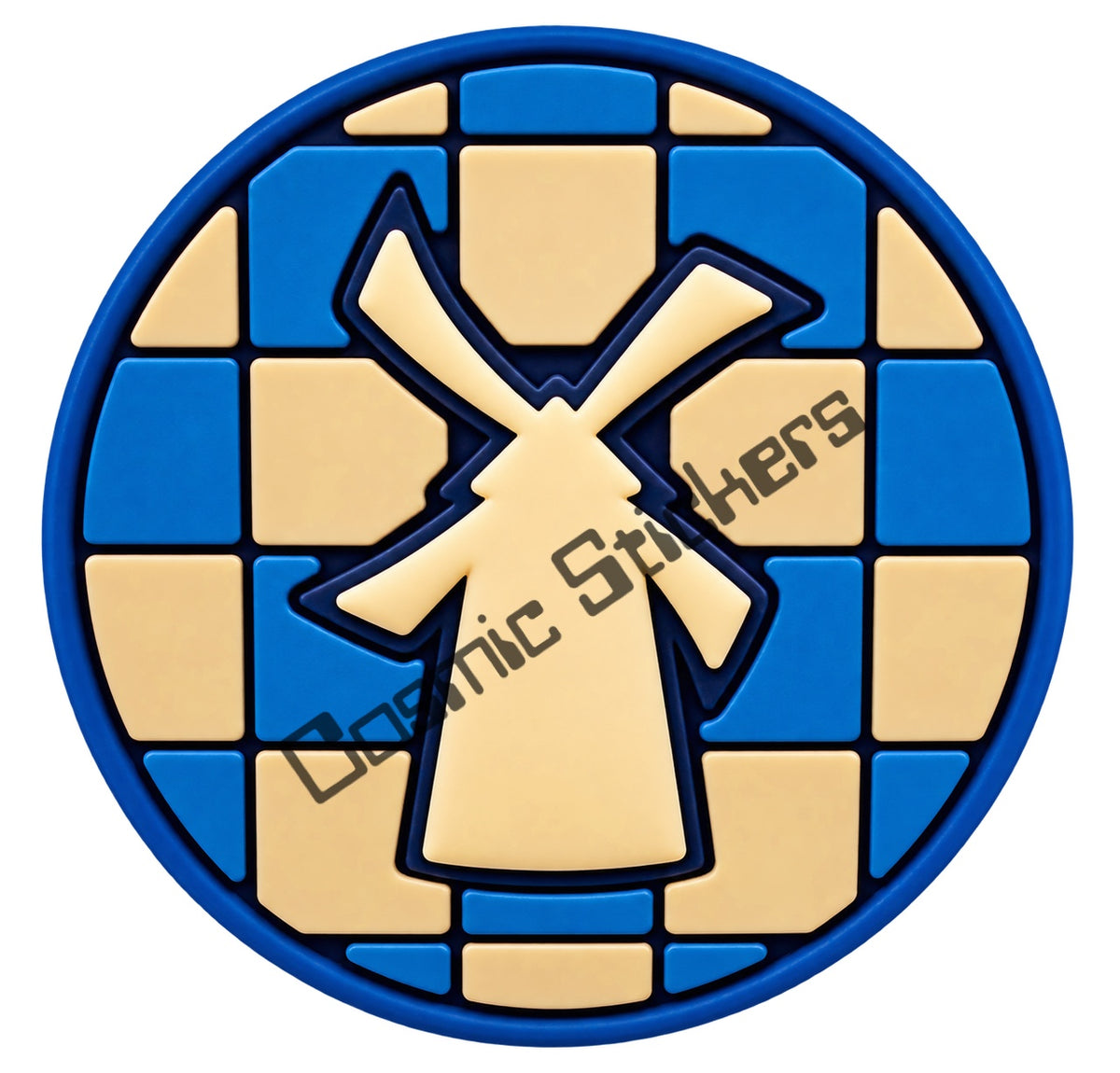Fan-made blue and cream windmill mosaic sticker