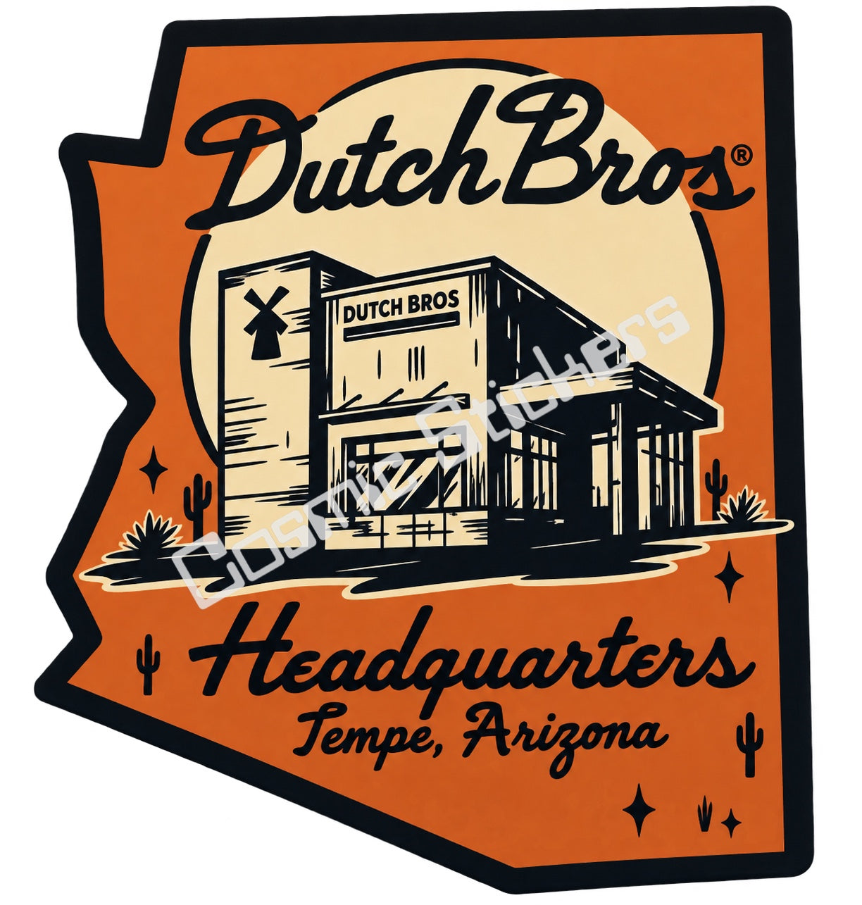Fan-made Dutch Bros Headquarters Tempe Arizona sticker