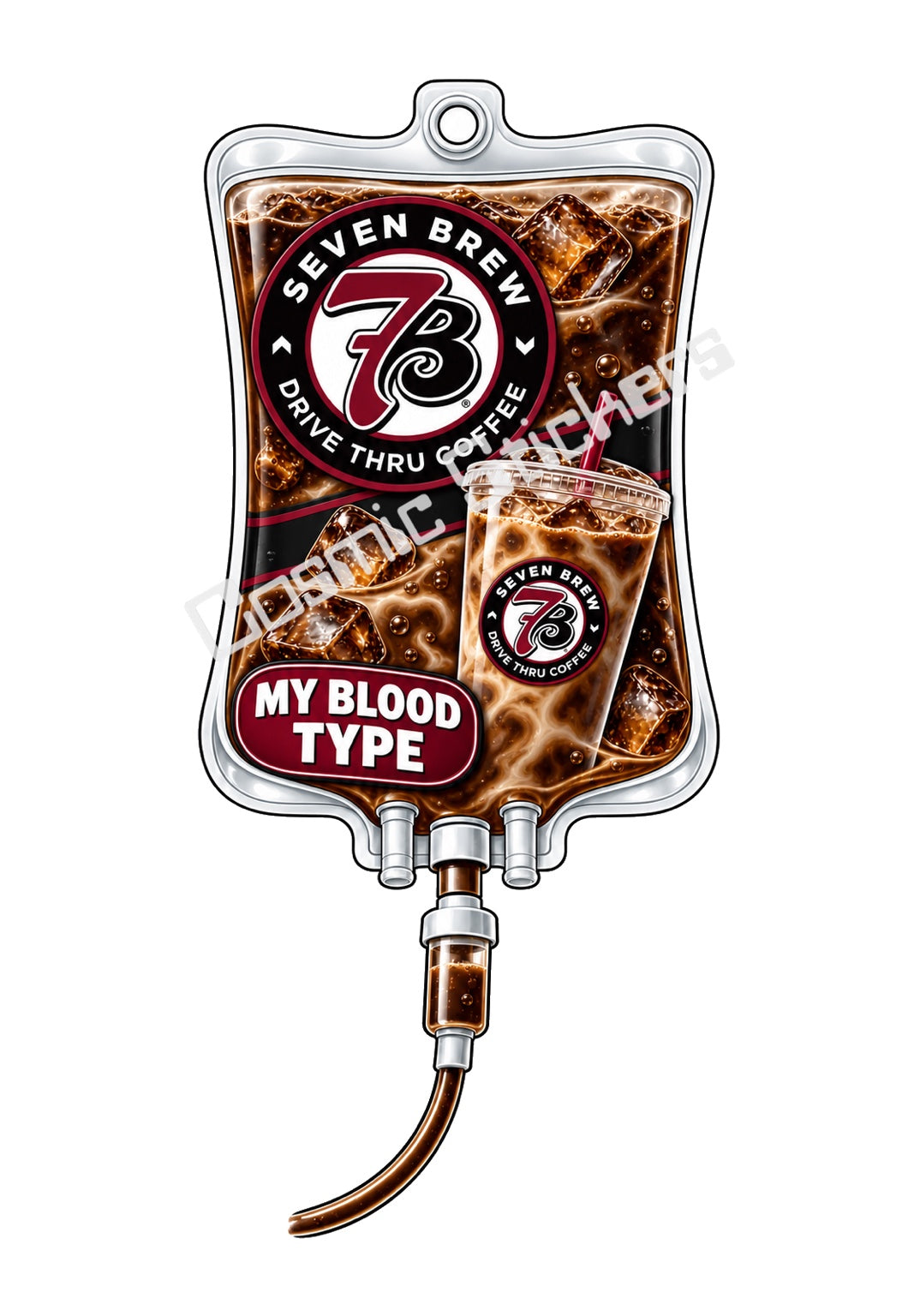 7 Brew My Blood Type vinyl sticker