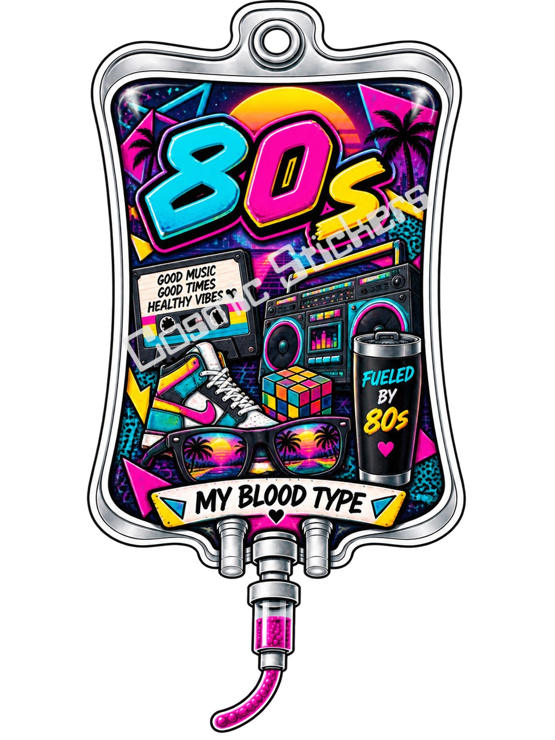 80s My Blood Type vinyl sticker