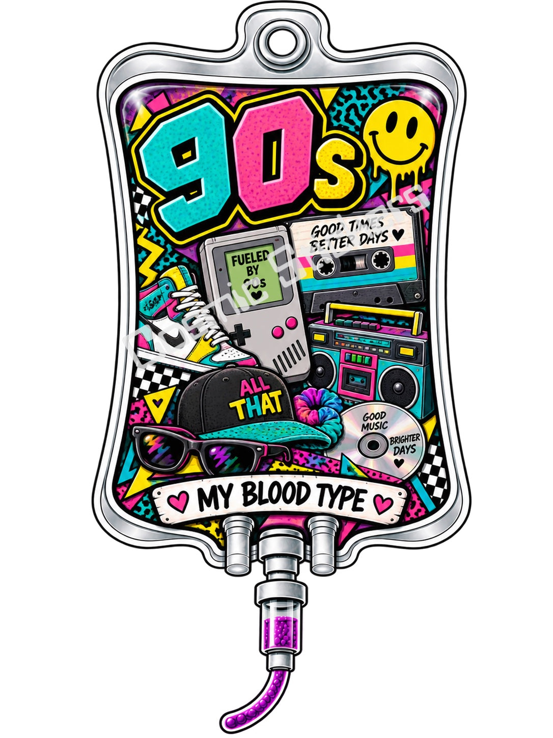 90s My Blood Type vinyl sticker