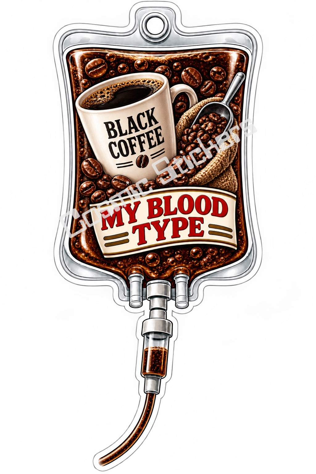 Black Coffee My Blood Type vinyl sticker