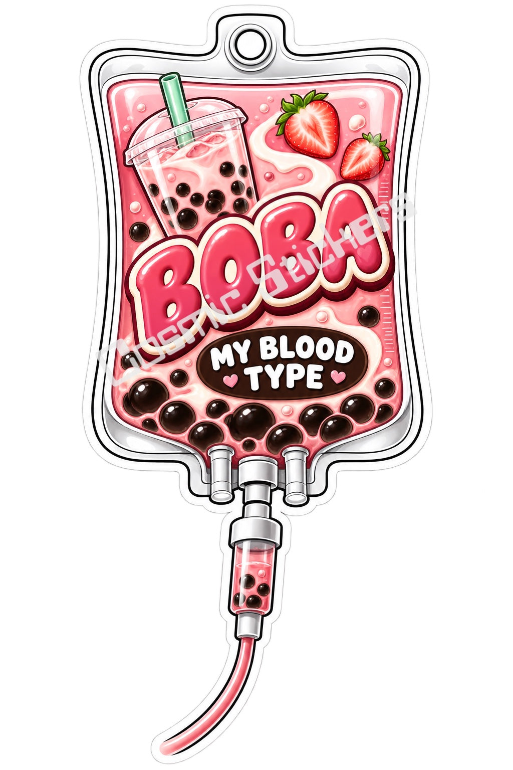 Boba My Blood Type vinyl sticker