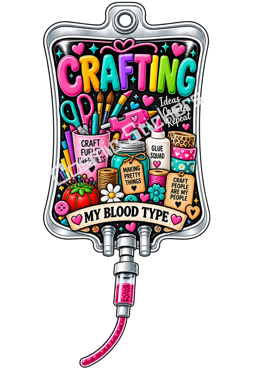 Crafting My Blood Type vinyl sticker