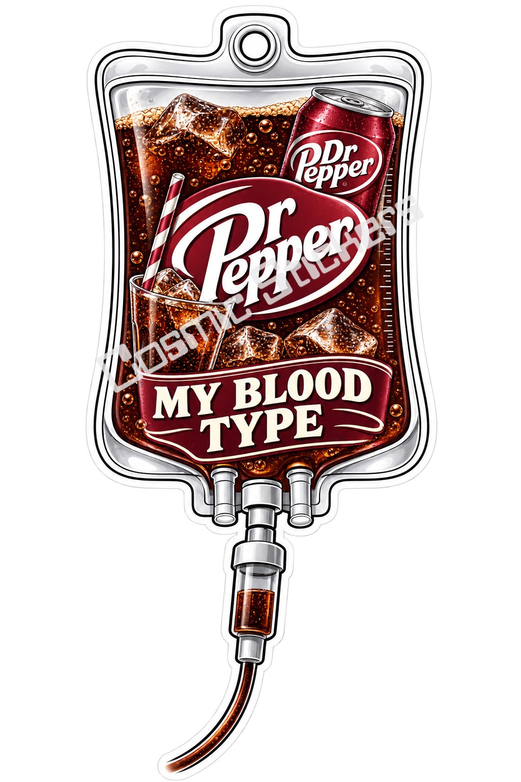 Dr Pepper My Blood Type vinyl sticker