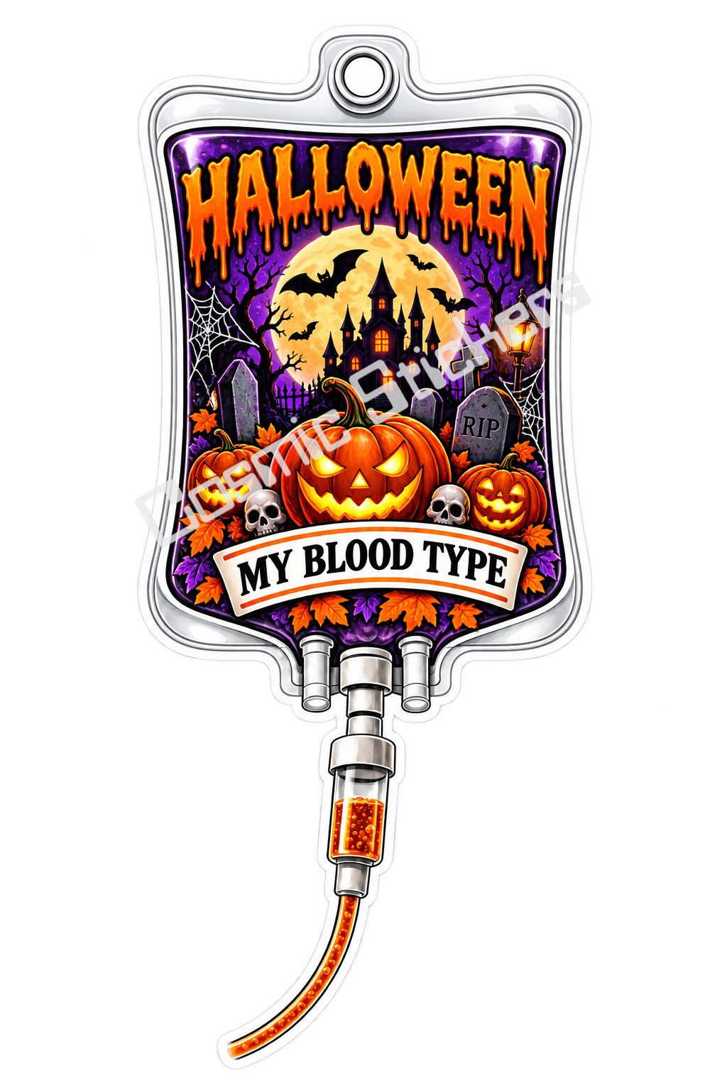 Halloween My Blood Type vinyl sticker