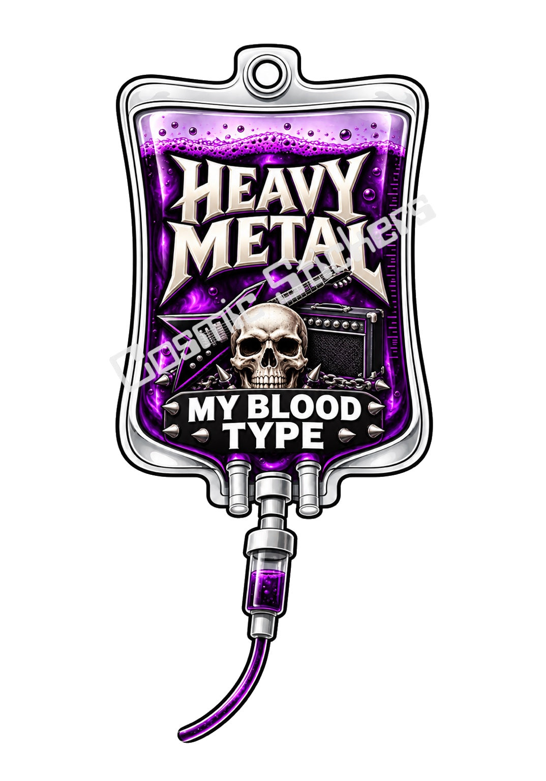 Heavy Metal My Blood Type vinyl sticker