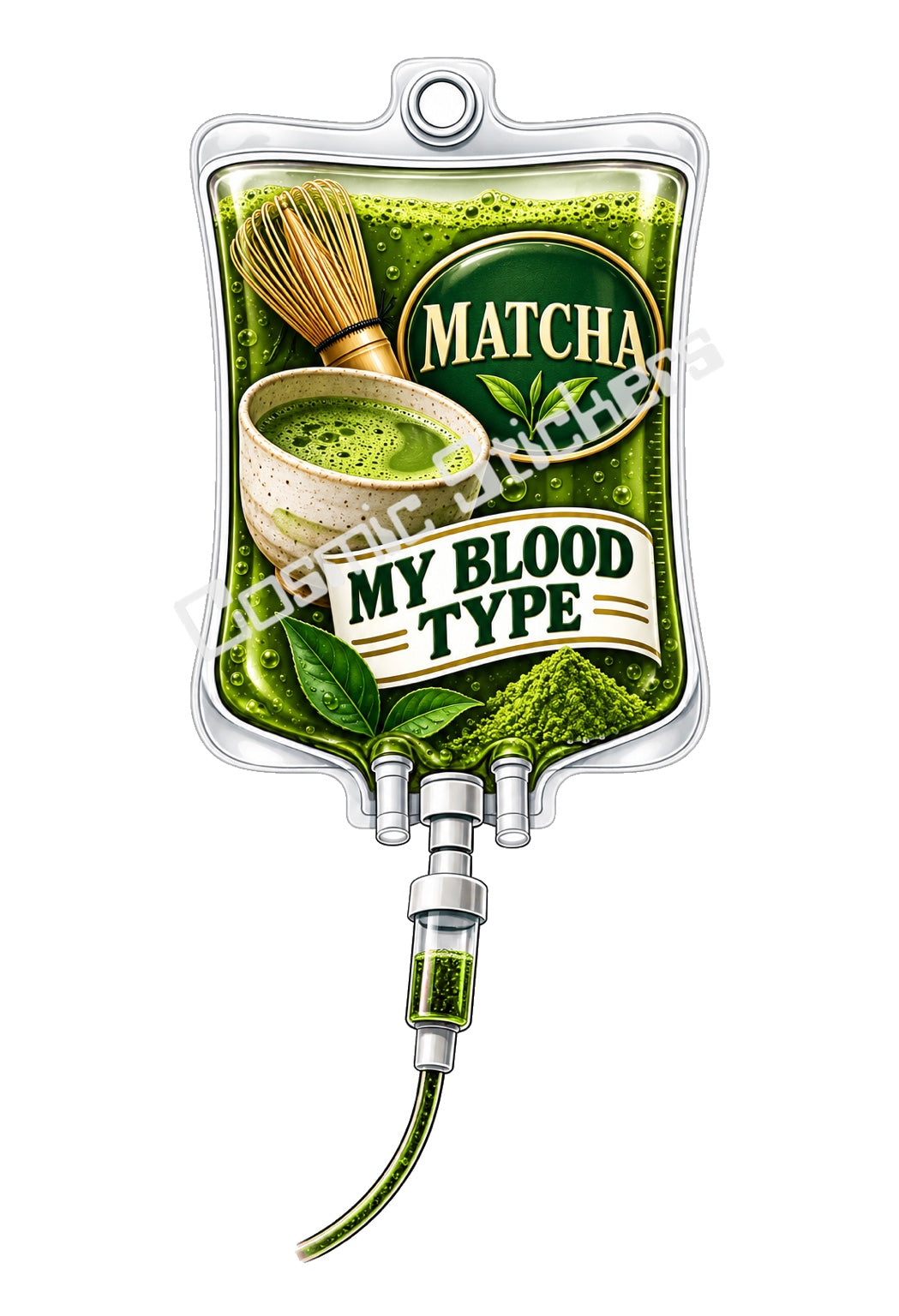 Matcha My Blood Type vinyl sticker