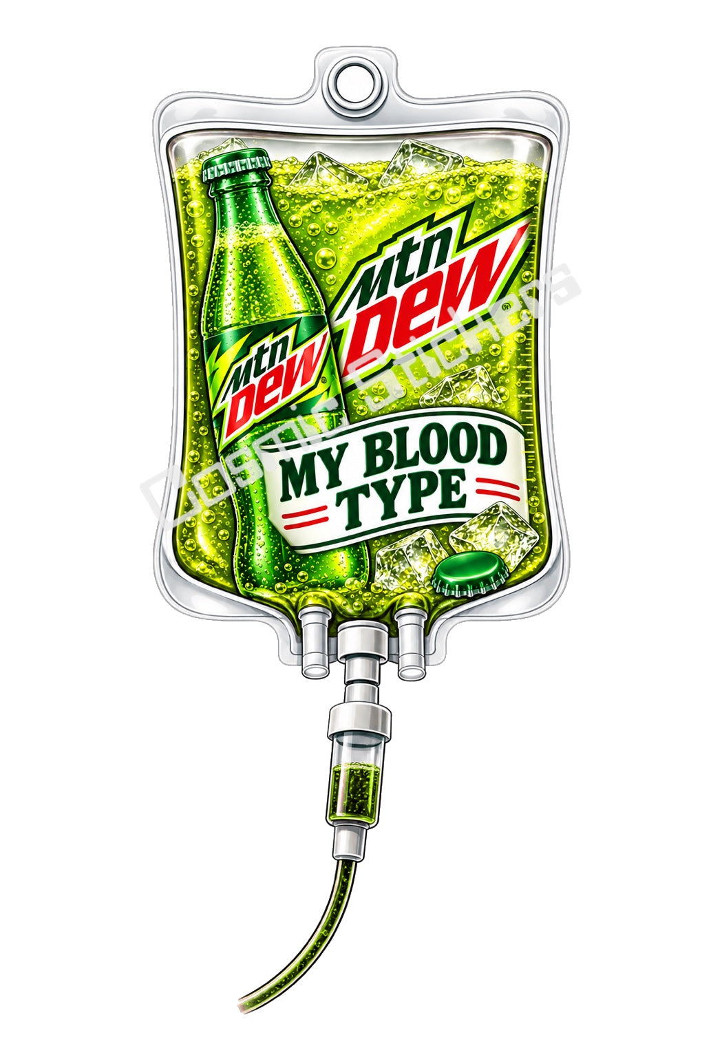 Mountain Dew My Blood Type vinyl sticker