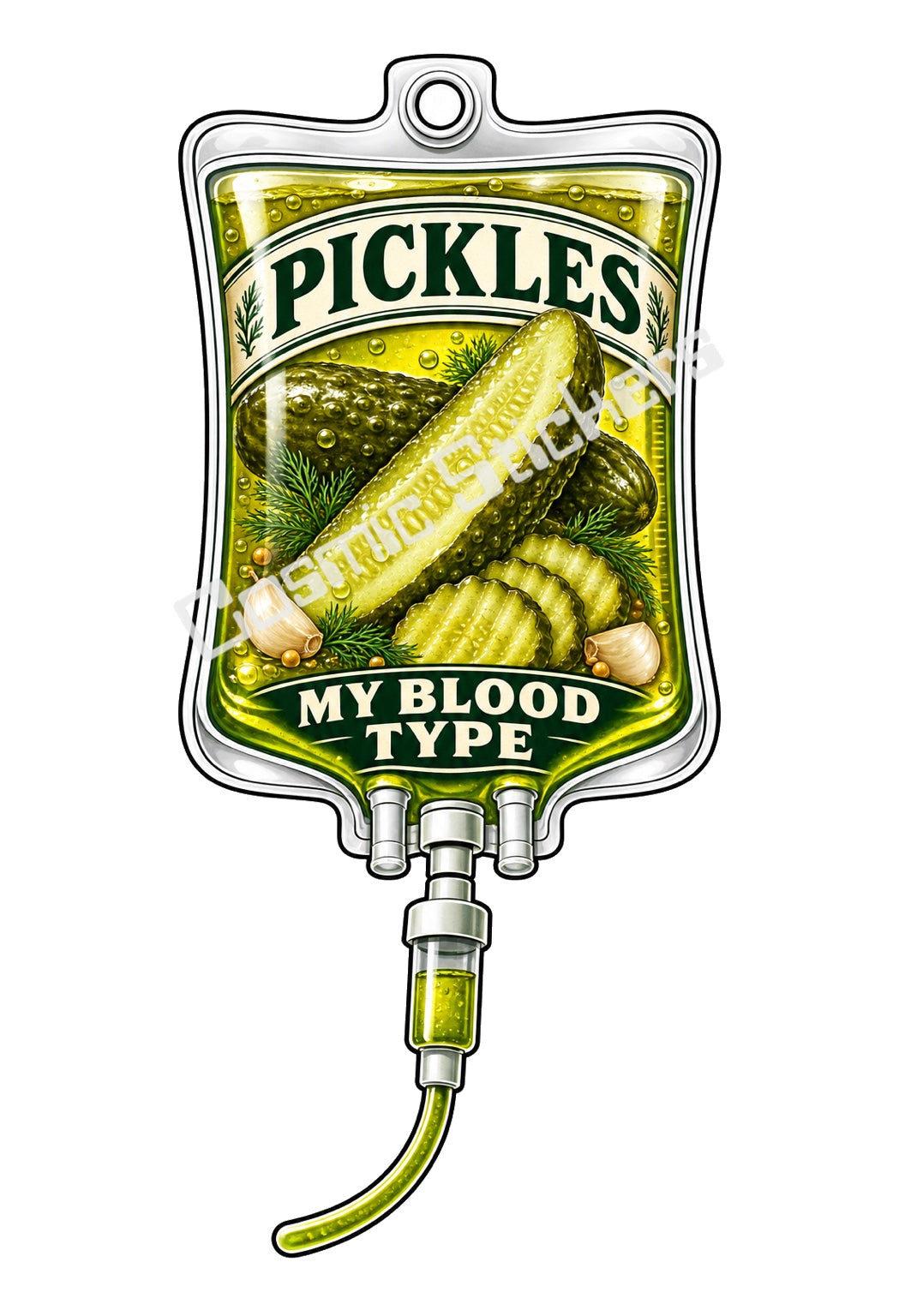 Pickles My Blood Type vinyl sticker
