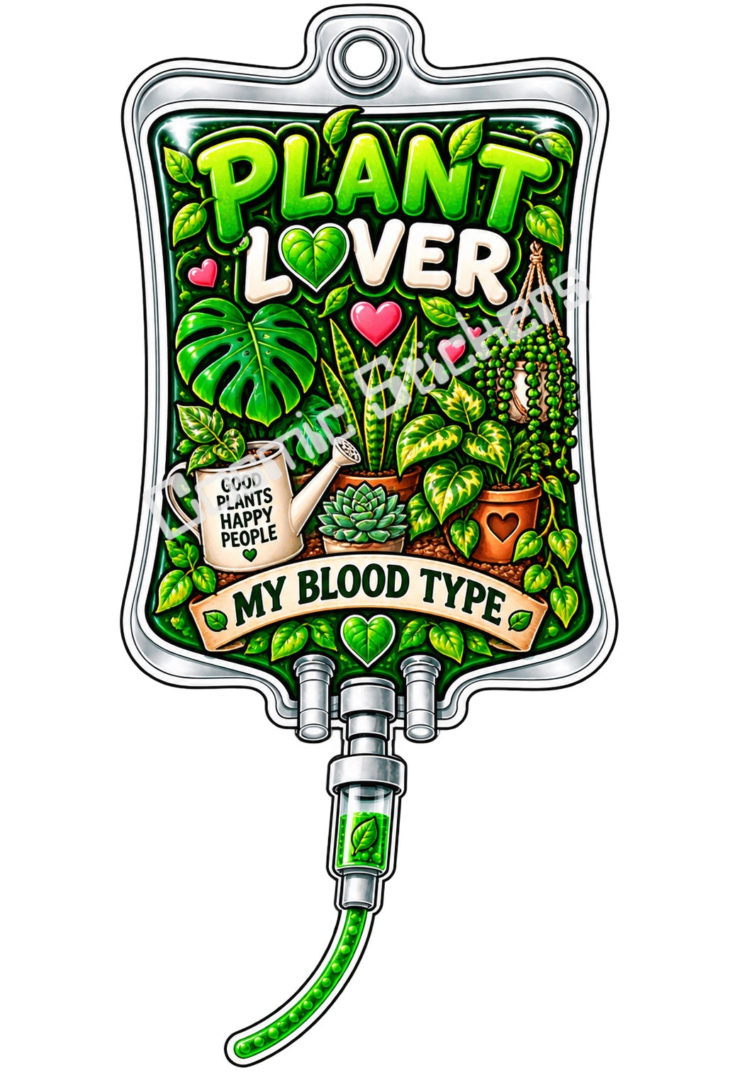 Plant Lover My Blood Type vinyl sticker