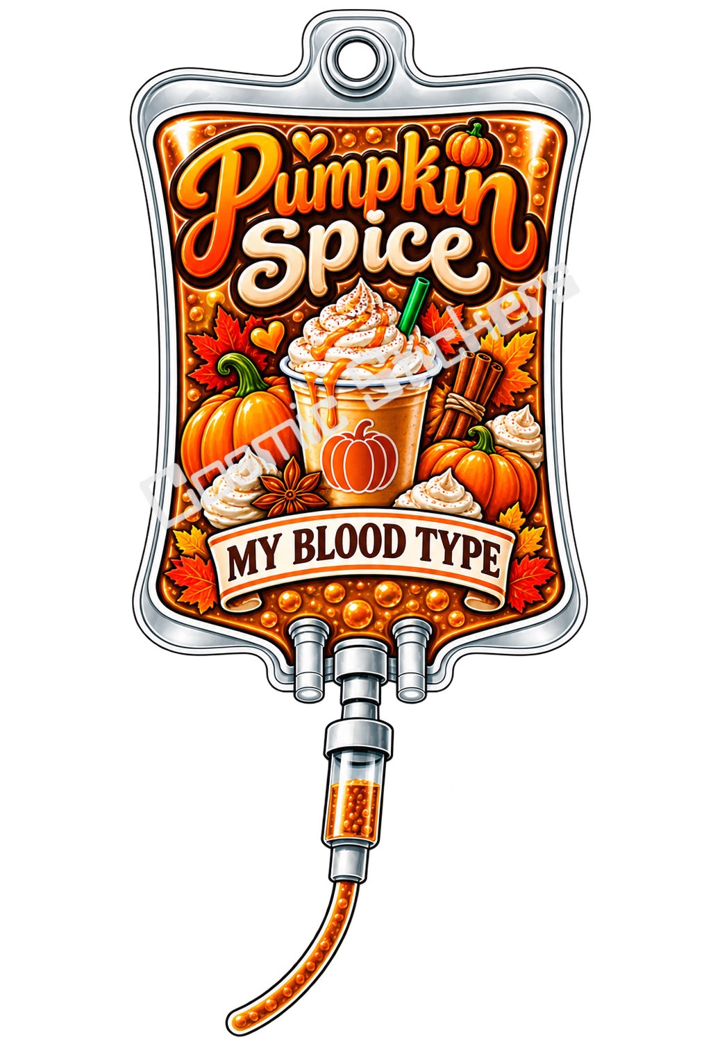 Pumpkin Spice My Blood Type vinyl sticker
