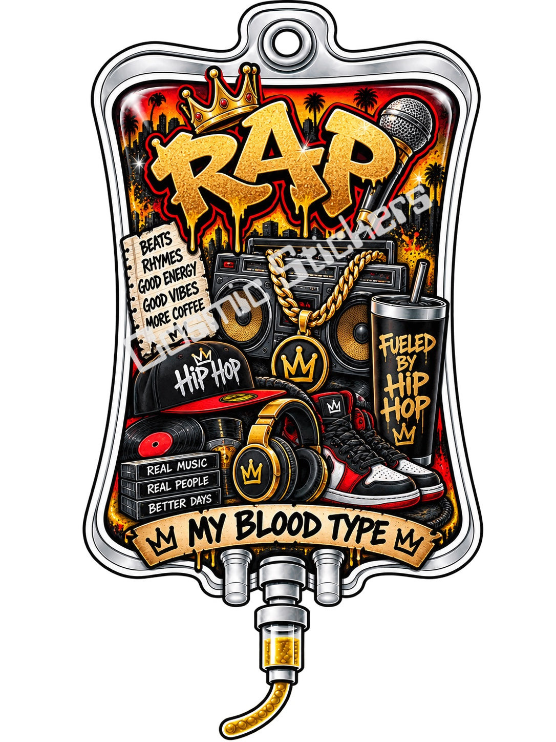 Rap My Blood Type vinyl sticker