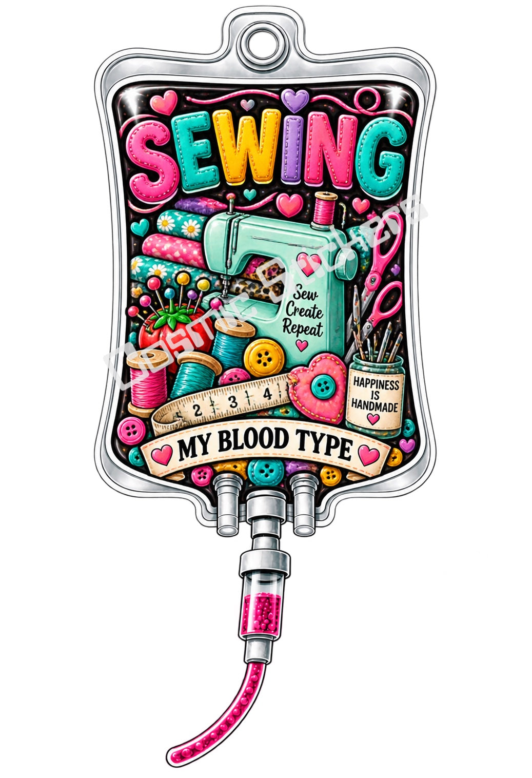 Sewing My Blood Type vinyl sticker
